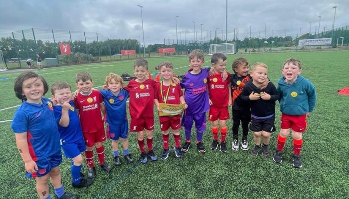 Kids football team photo